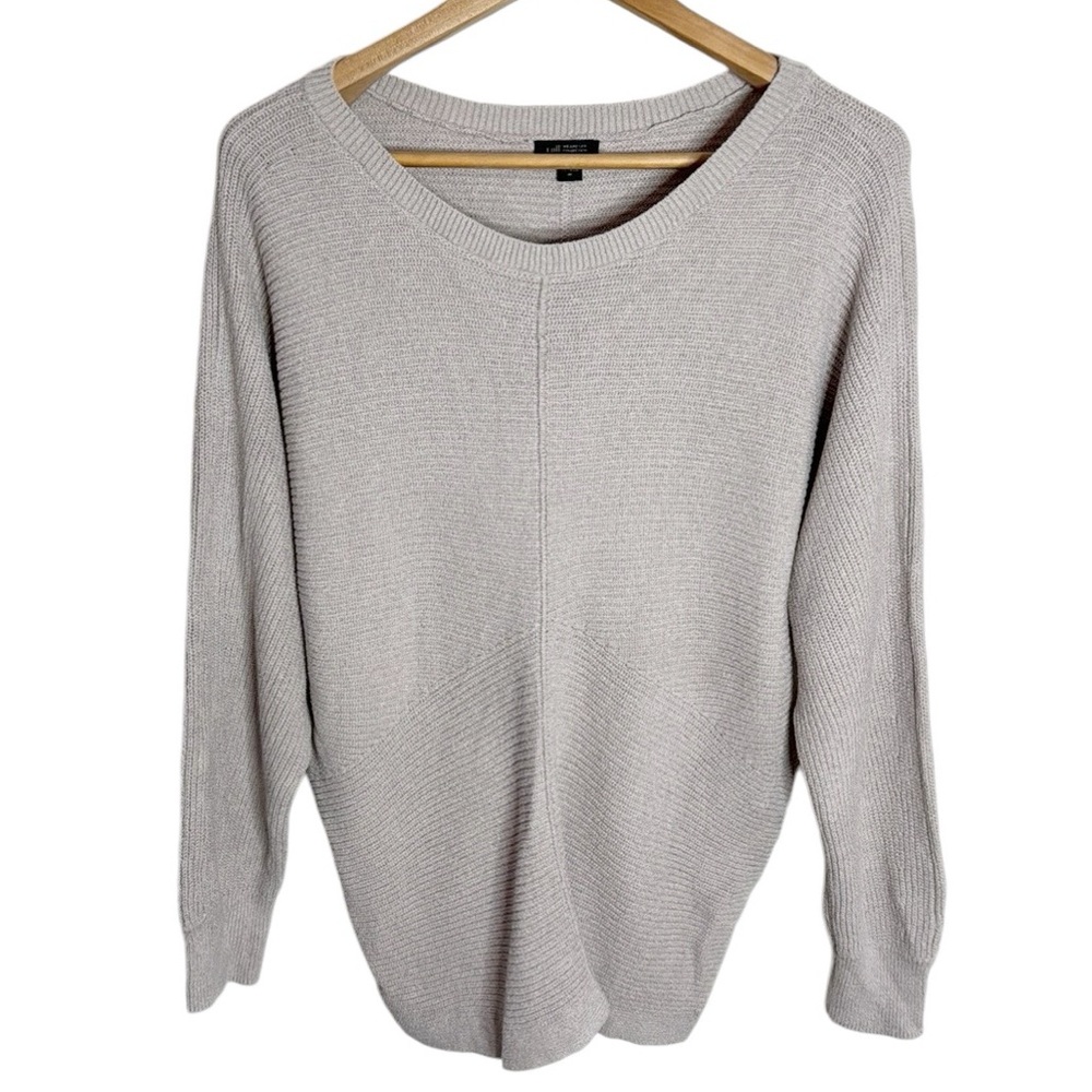 J.Jill boatneck textured ribbed dolman Sleeve Sweater Dusty lilac  Size M